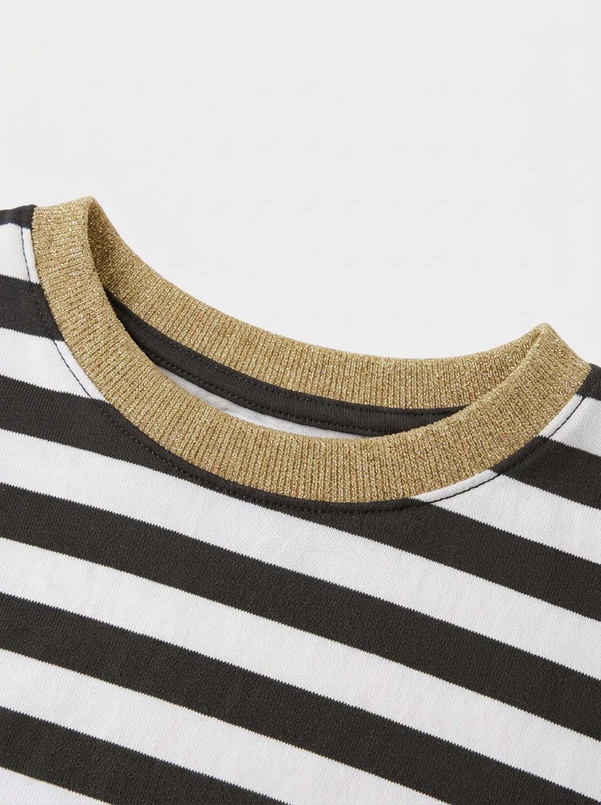 T-shirt a righe taglio over in viscosa