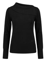 Maglia con scollo asimmetrico e strass