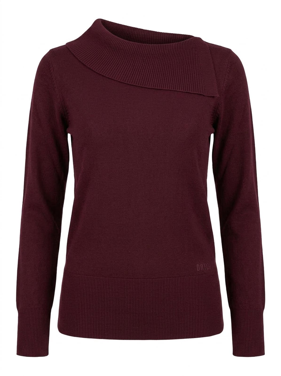 Maglia con scollo asimmetrico e strass