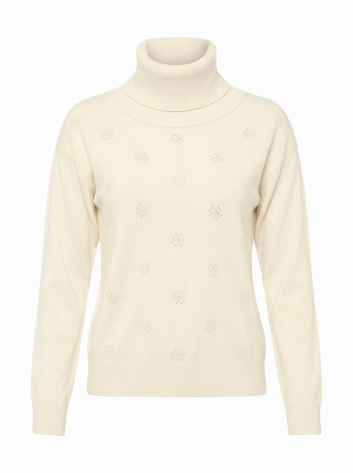 Maglia a collo alto con strass
