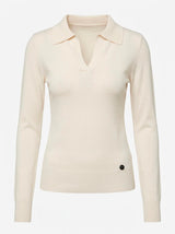 Maglia con collo polo e applicazione logo