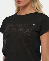 T-shirt con paillettes in cotone
