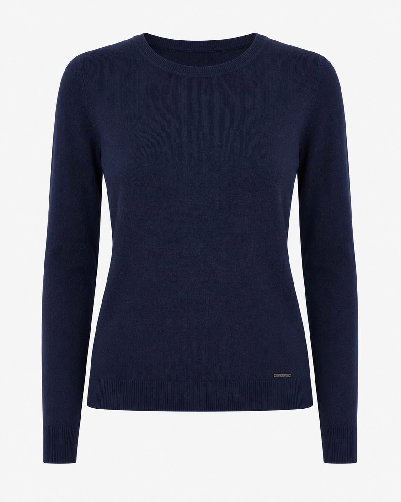 Maglia girocollo con collo a costine