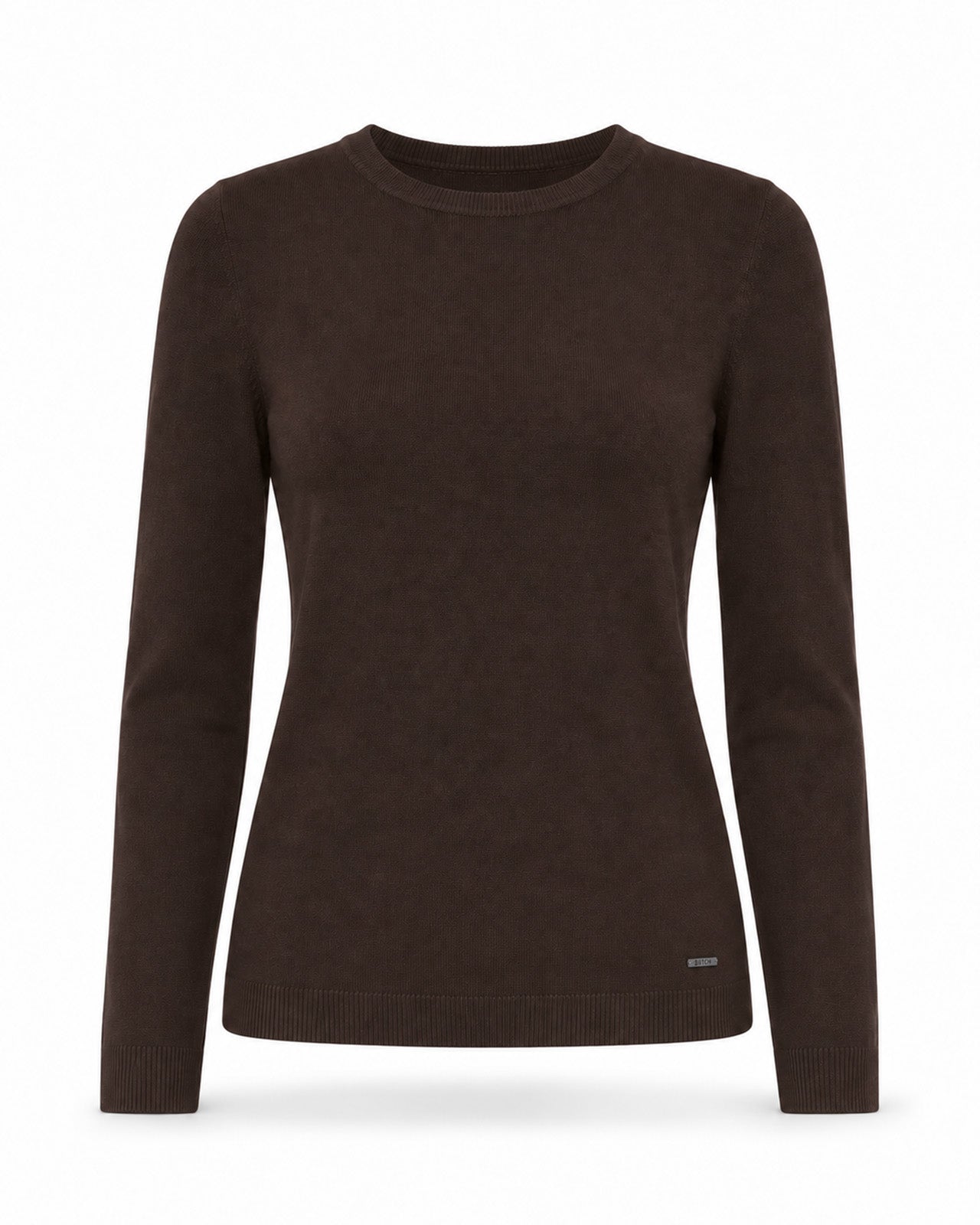 Maglia girocollo con collo a costine