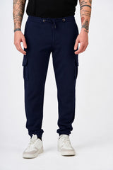 Pantaloni cargo in felpa di piquet