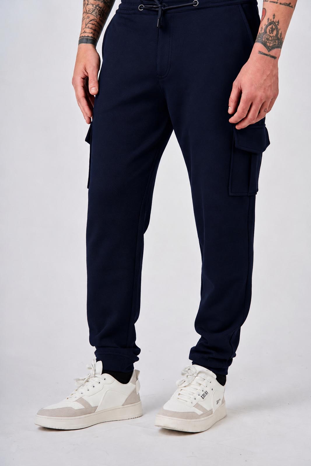 Pantaloni cargo in felpa di piquet