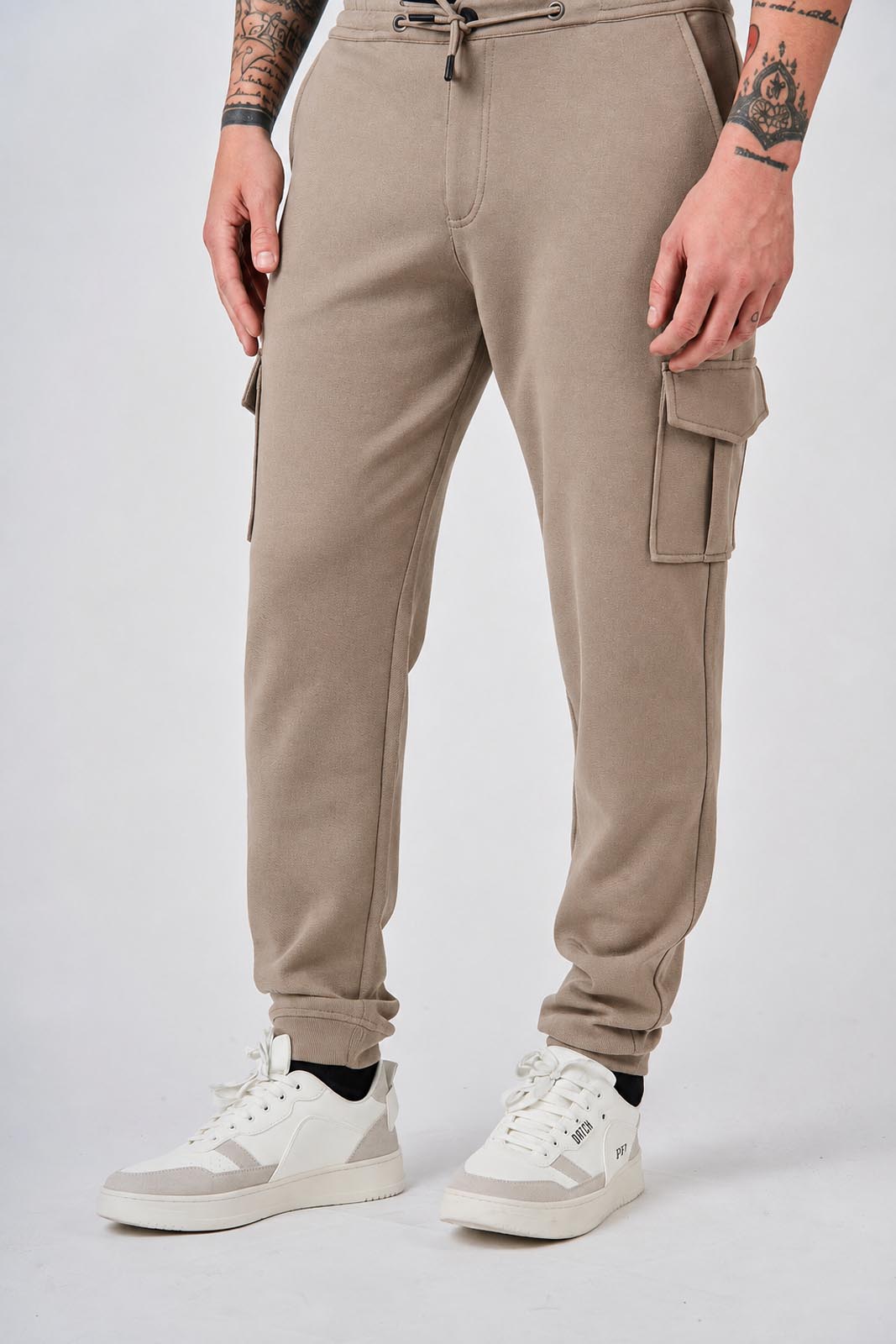 Pantaloni cargo in felpa di piquet