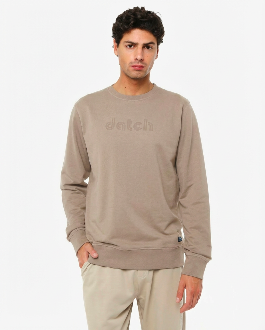 Felpa girocollo stampa tono su tono