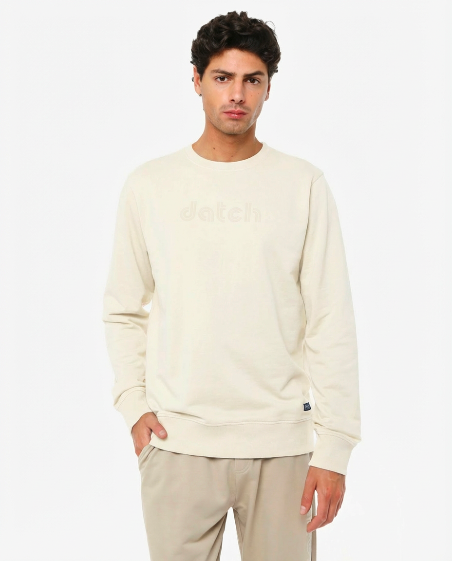 Felpa girocollo stampa tono su tono