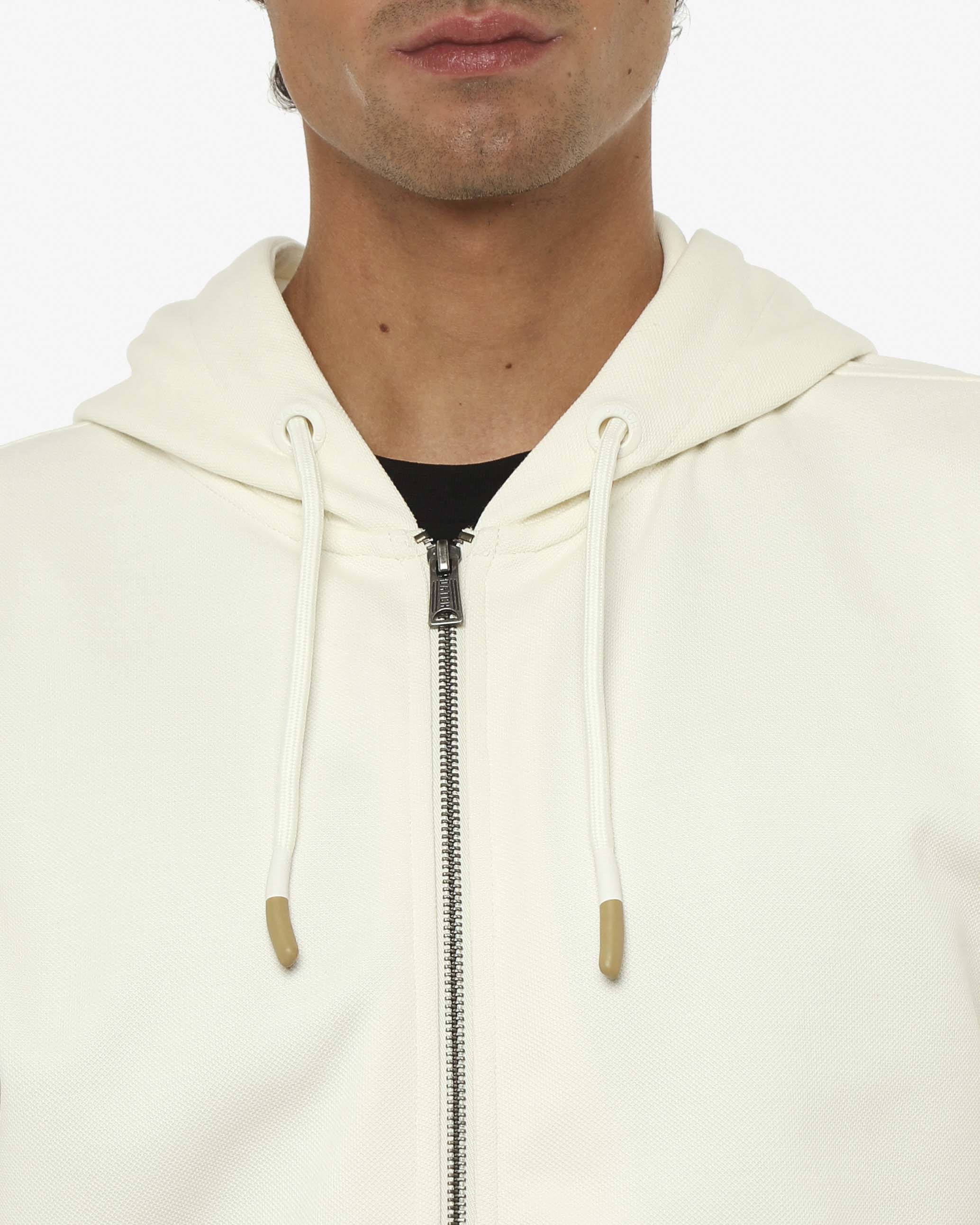 Felpa zip frontale, con cappuccio cotton
