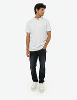 Polo collo serafino, manica corta in cotton