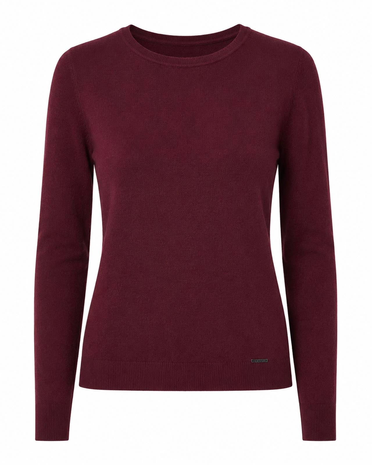 Maglia girocollo con collo a costine
