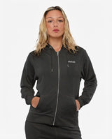 Felpa cotone zip frontale, con cappuccio