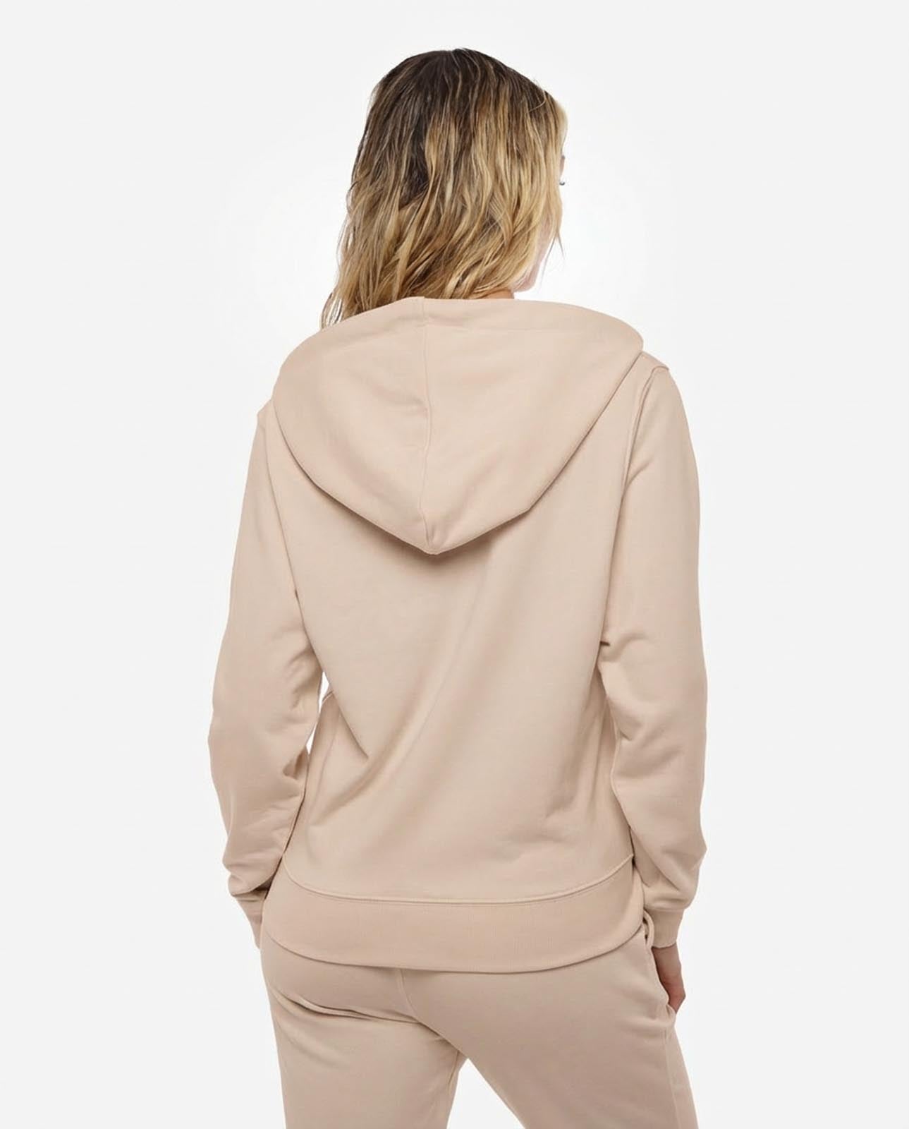 Felpa cotone zip frontale, con cappuccio