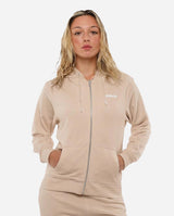 Felpa cotone zip frontale, con cappuccio