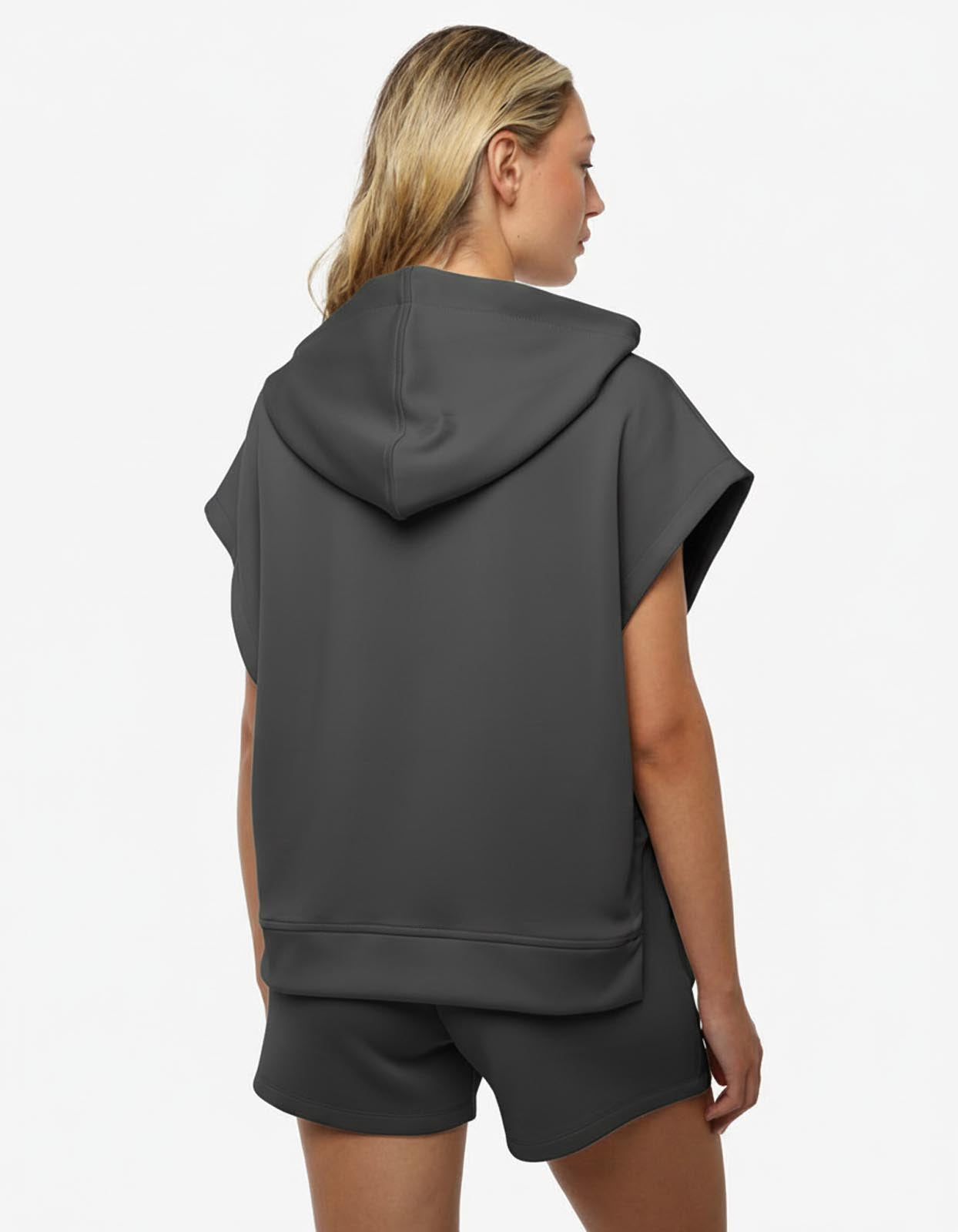 Gilet in felpa con cappuccio