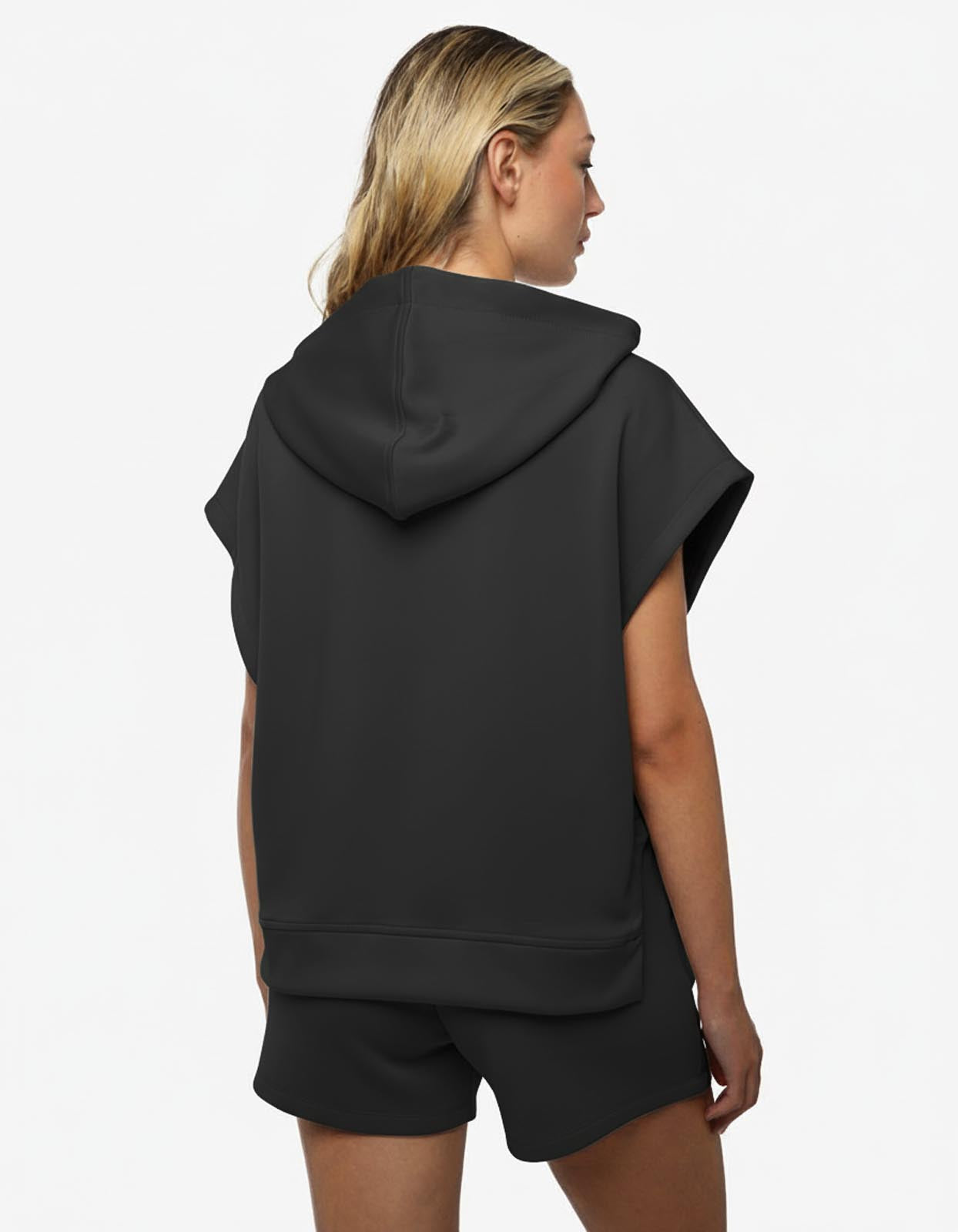 Gilet in felpa con cappuccio