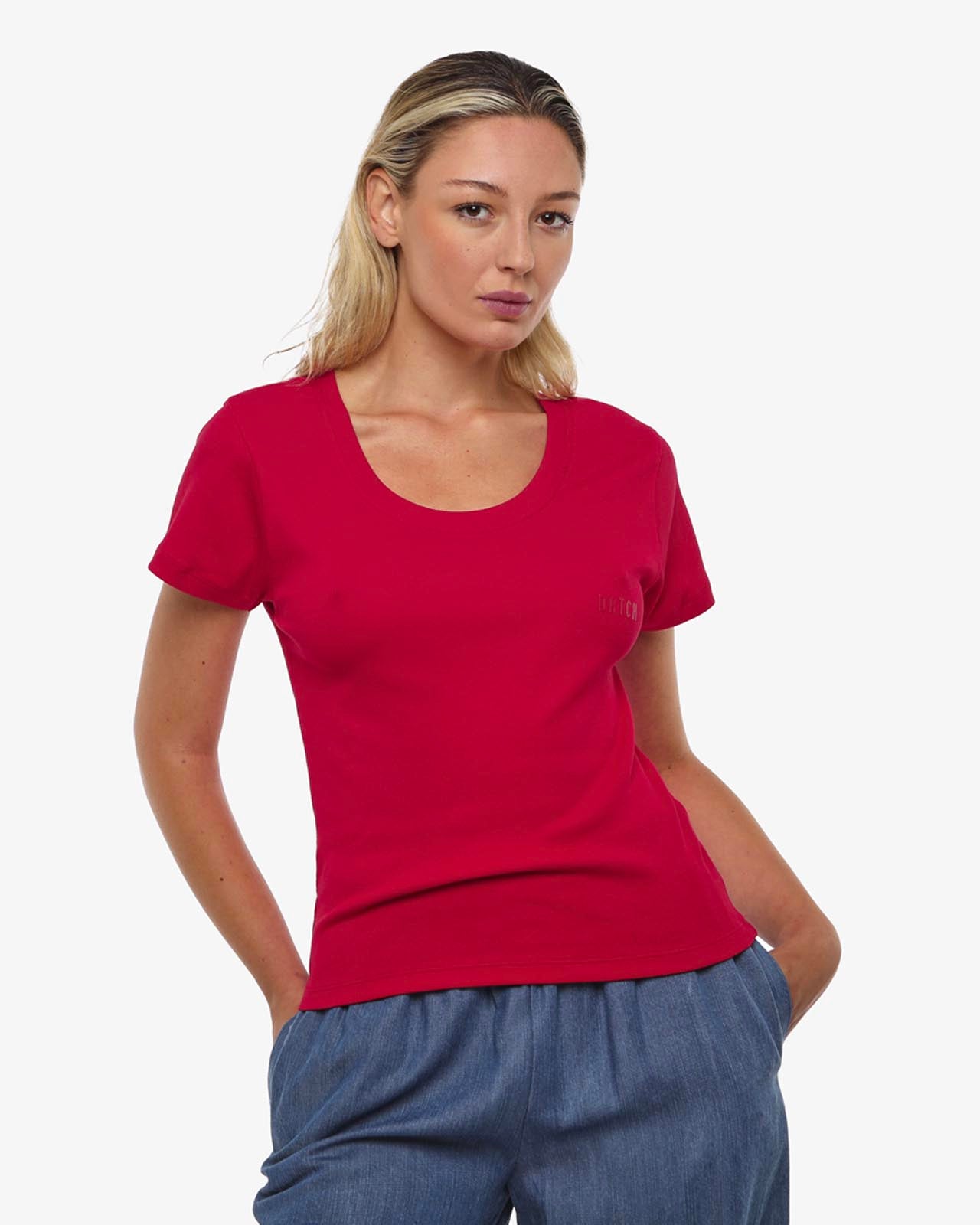 T-shirt taglio slim in cotone stretch