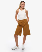 Bermuda stampa mylar taglio over in cotone stretch