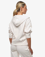 Felpa con strass zip frontale in cotone stretch