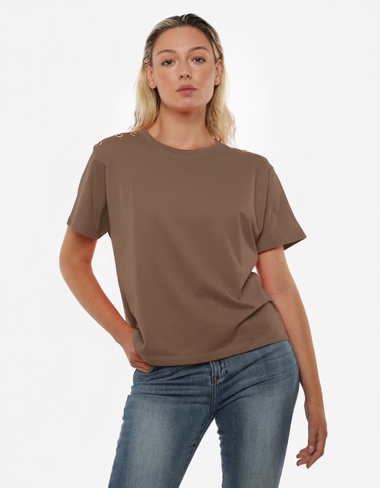 T-shirt con ricamo in cotone