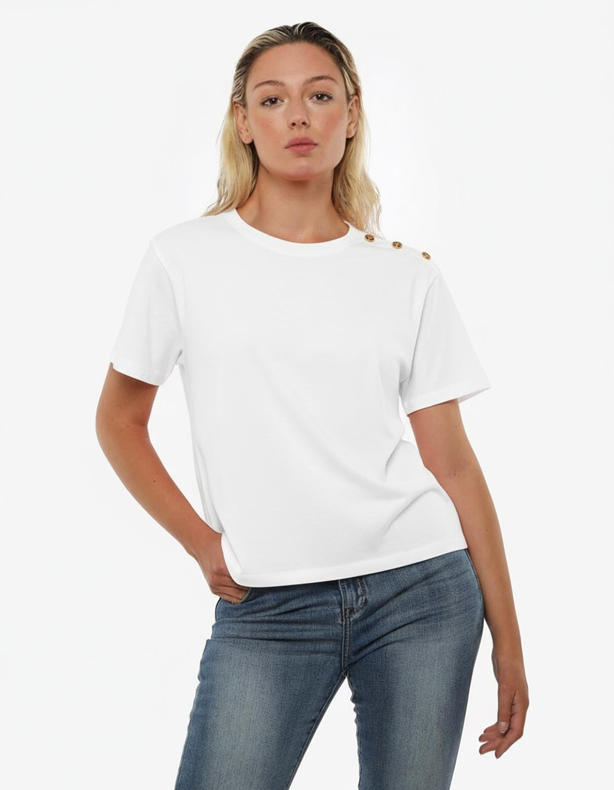 T-shirt con ricamo in cotone