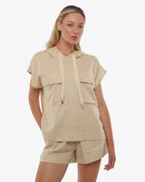 Smanicato tasche cargo con cappuccio in lino