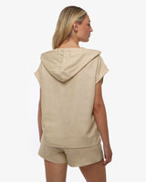 Smanicato tasche cargo con cappuccio in lino