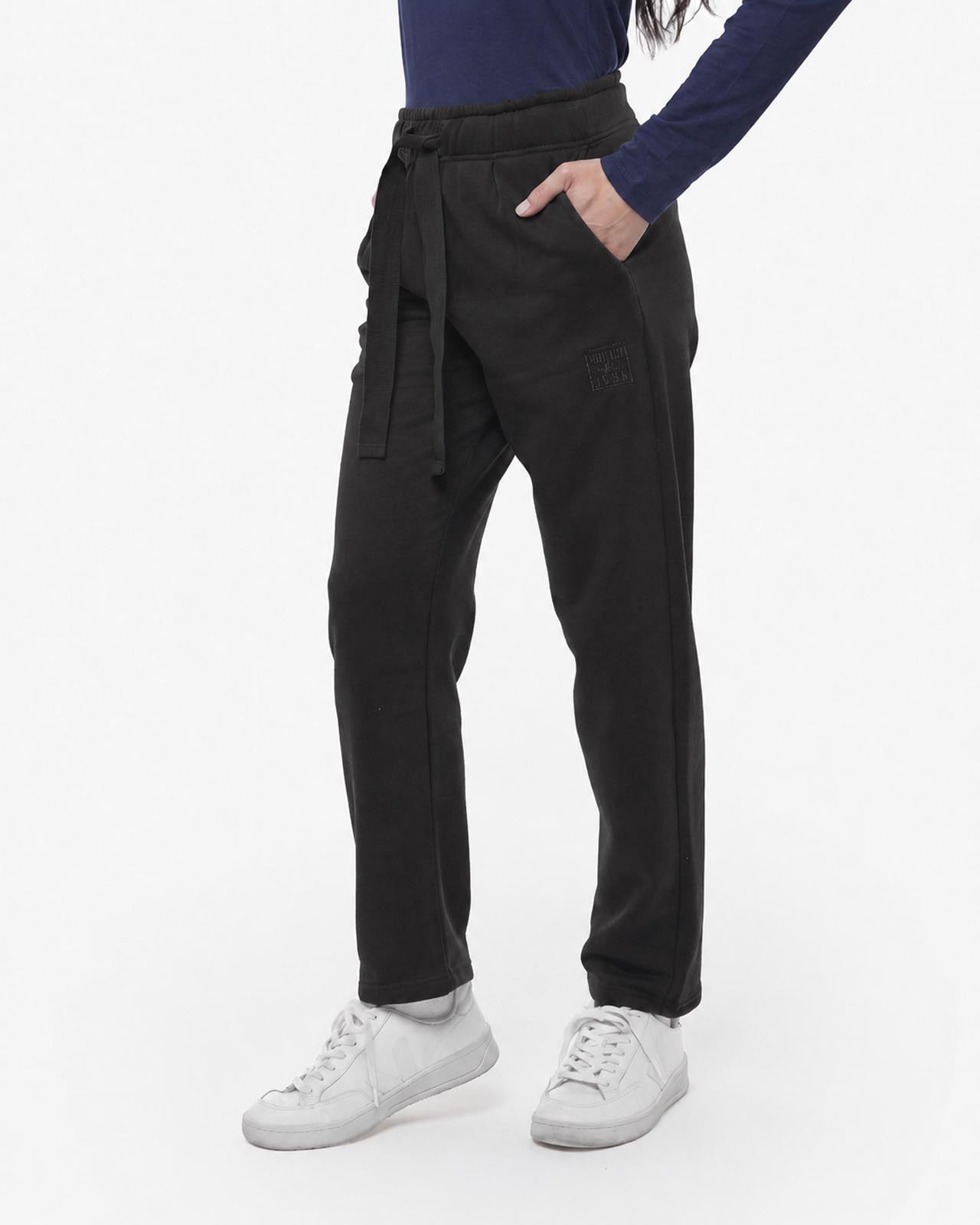 Pantaloni in felpa barrel con ricamo