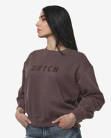Felpa girocollo over con ricamo e strass
