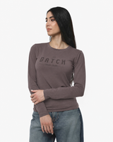 T-shirt a maniche lunghe con ricamo e strass
