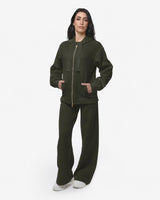 Felpa con cappuccio e zip in interlock