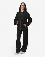 Felpa con cappuccio e zip in interlock