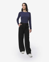 Pantaloni a gamba larga in interlock