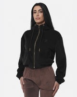 Felpa con zip e cappuccio in ciniglia