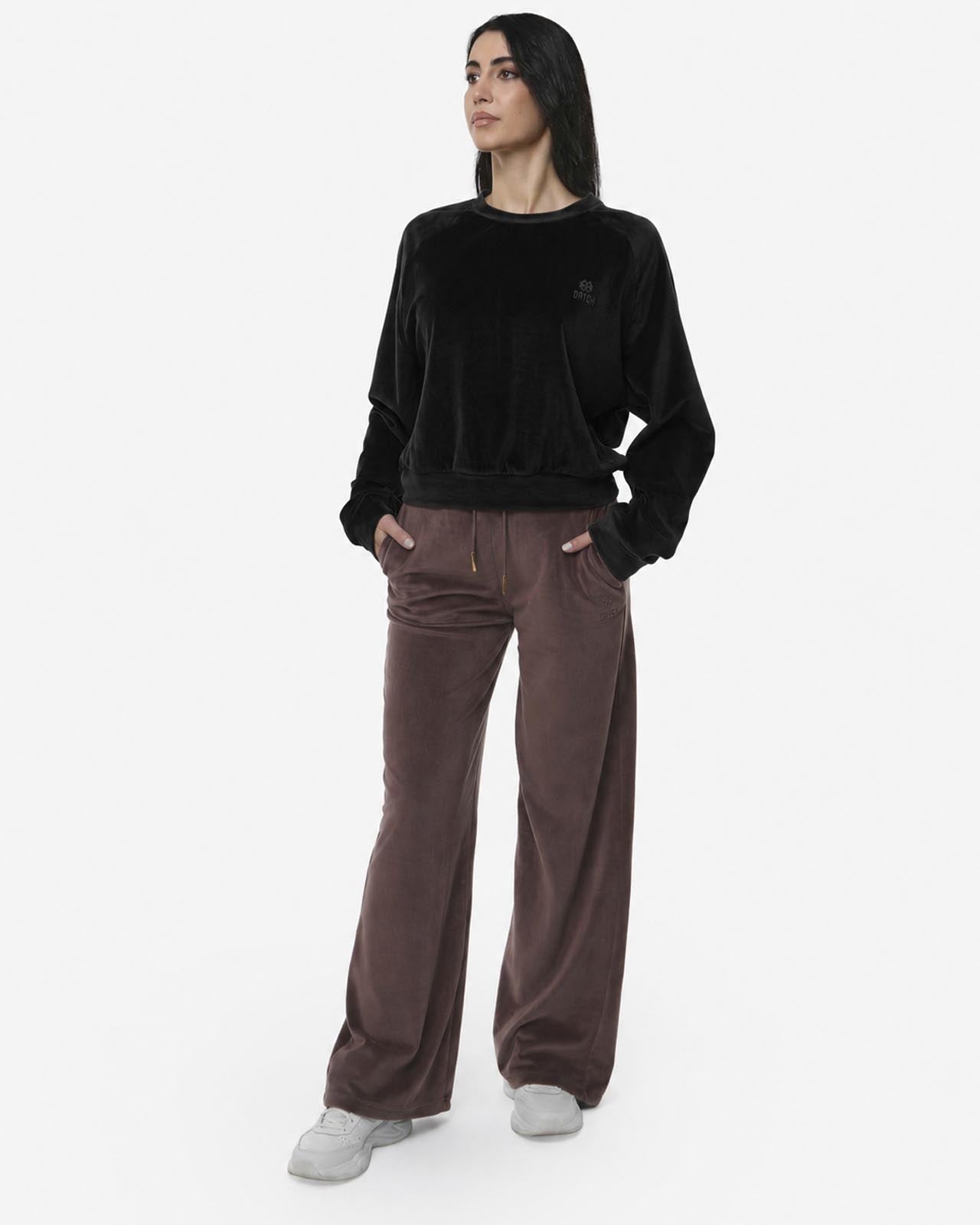 Felpa girocollo raglan in ciniglia