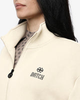 Felpa a mezzo collo con zip in scuba e strass