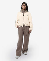 Felpa a mezzo collo con zip in scuba e strass