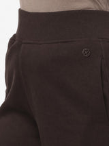 Pantaloni a gamba larga in felpa con banda in ecopelle