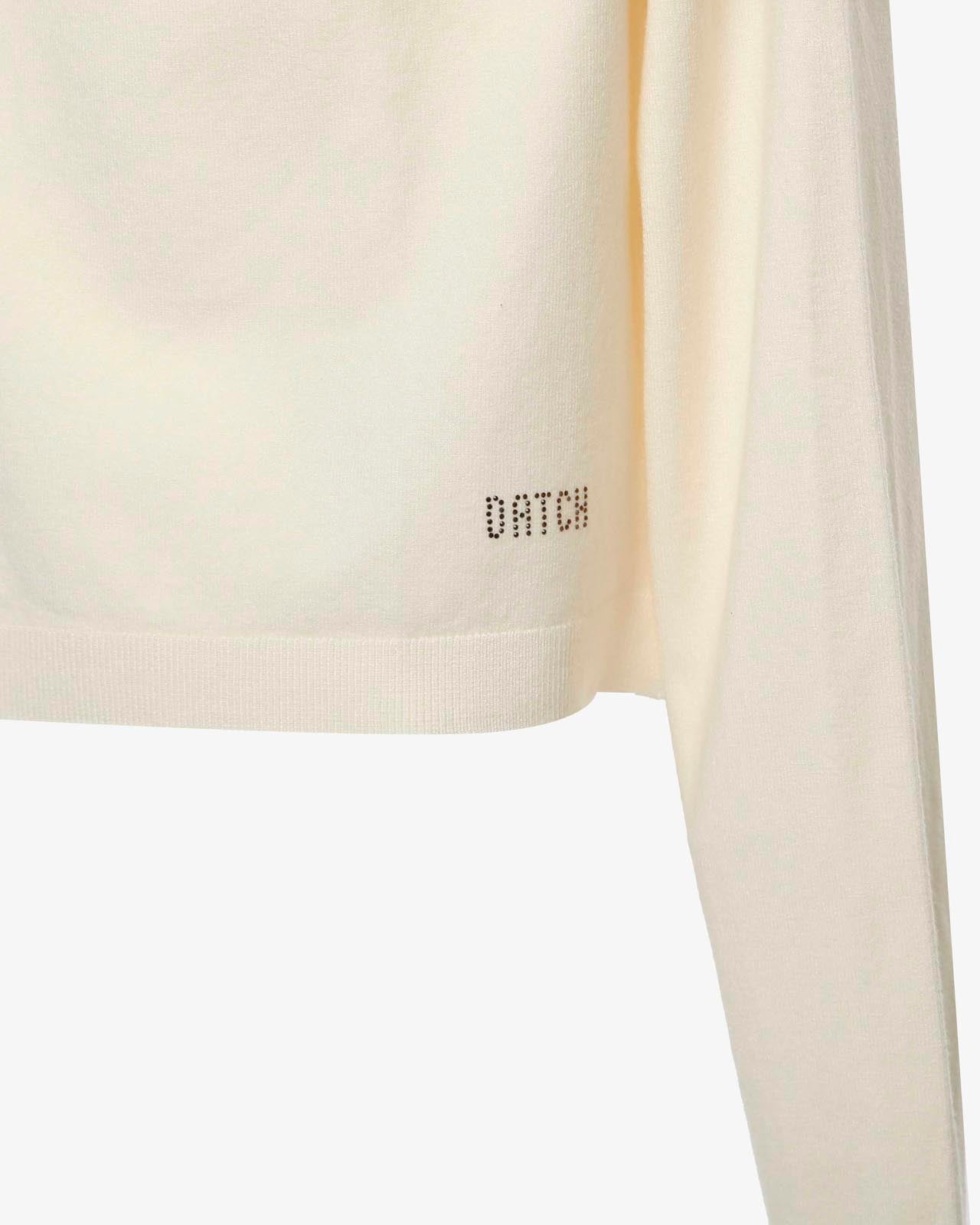 Maglia con collo vulcano e strass