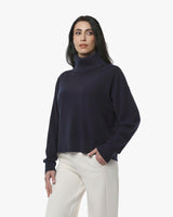 Maglia a collo alto a maniche lunghe con strass