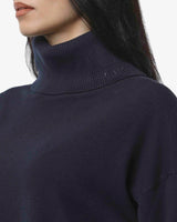 Maglia a collo alto a maniche lunghe con strass