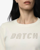 Maglia girocollo con strass e logo
