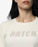 Maglia girocollo con strass e logo