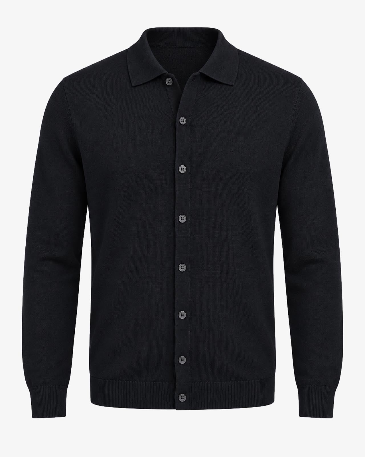 Cardigan con collo in camicia
