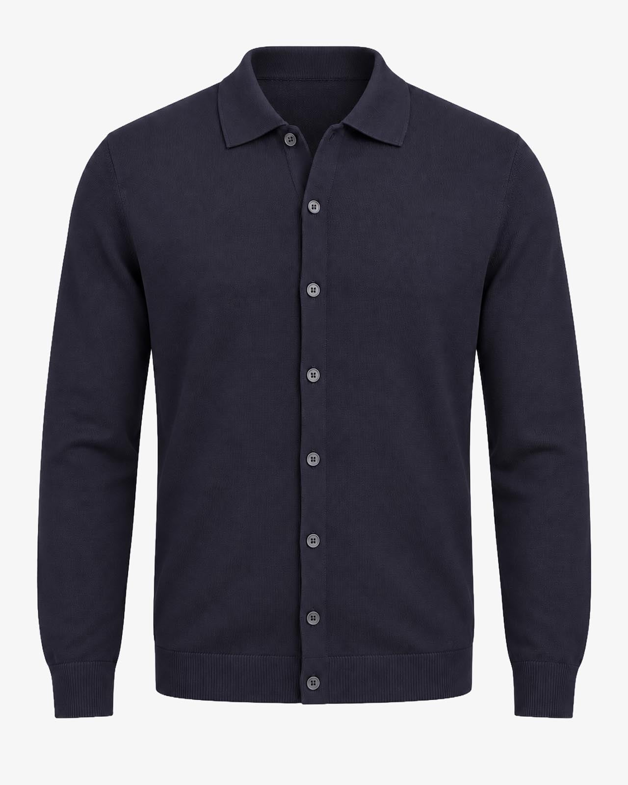 Cardigan con collo in camicia
