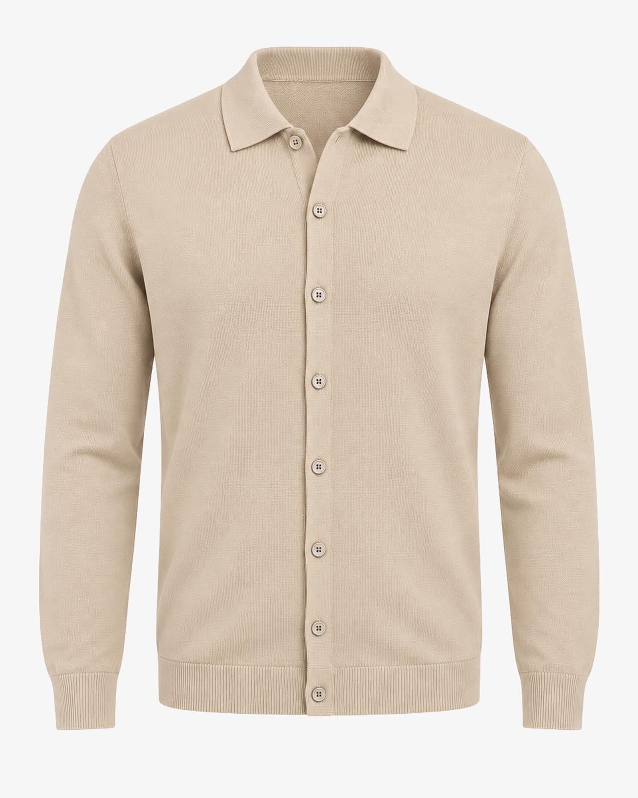 Cardigan con collo in camicia