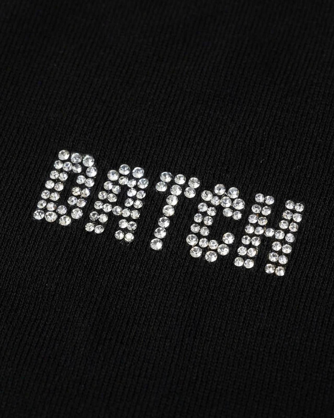 T-shirt con collo polo e strass