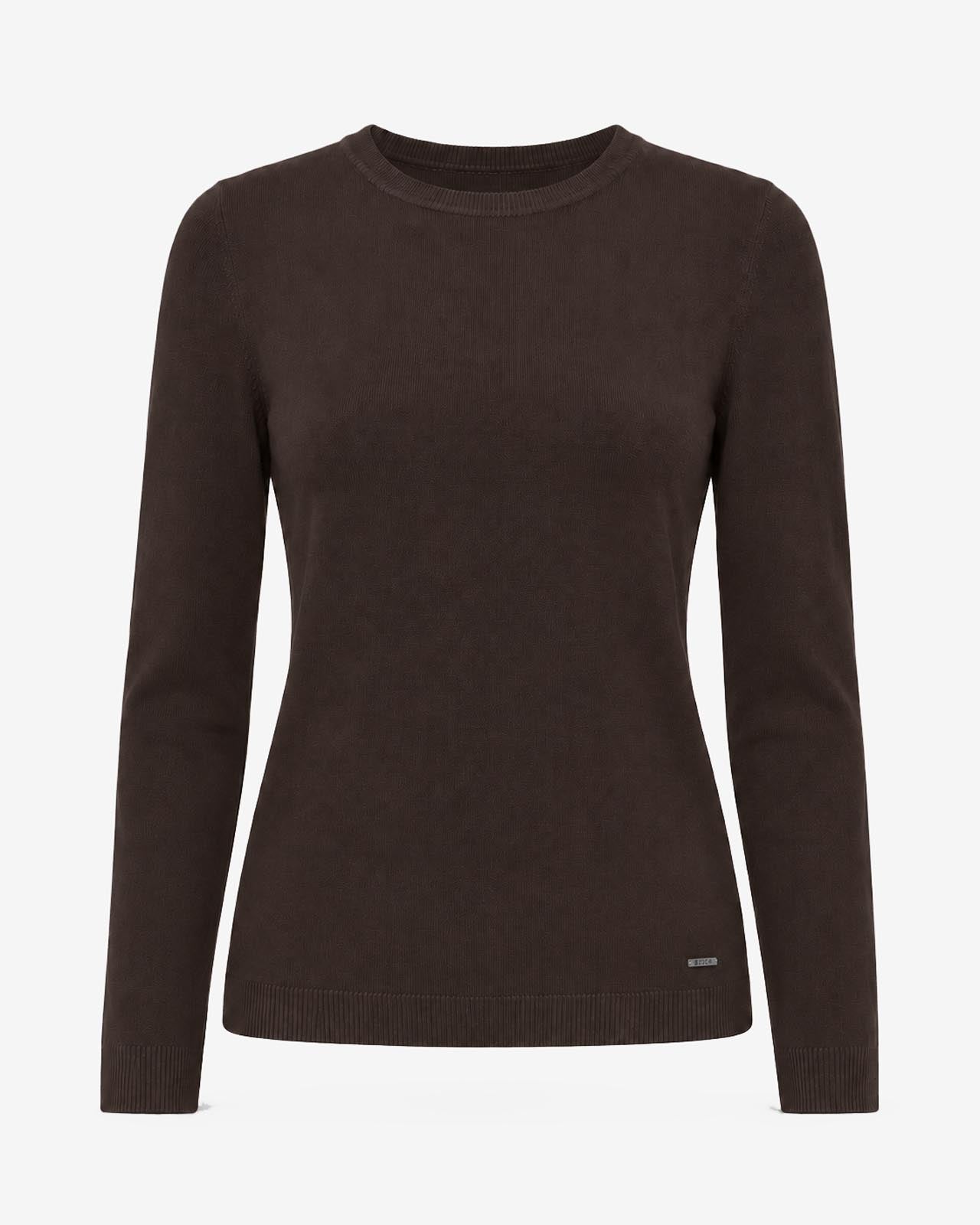 Maglia girocollo con collo a costine