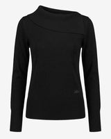 Maglia con scollo asimmetrico e strass